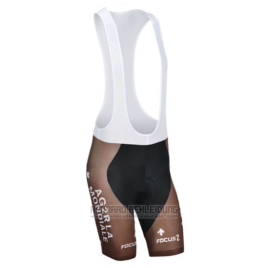 2014 Fahrradbekleidung Ag2rla Braun Trikot Kurzarm und Tragerhose